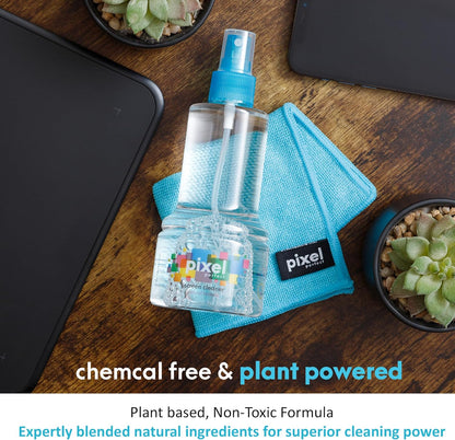 Pixel Perfect | 10oz | Screen Cleaner Kit, for TV, Laptops, Computers, Monitors, Phones, Tablets | 300ml Cleaning Kit, Premium Natural Spray