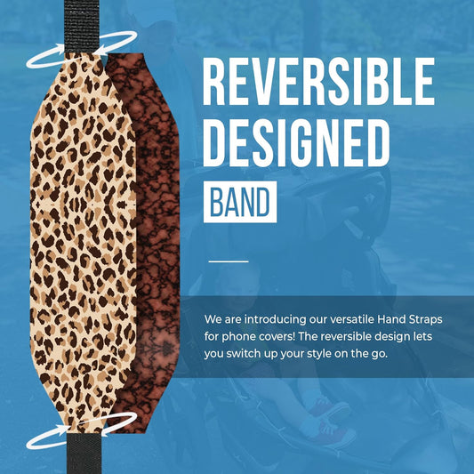 Phone Grip Strap - Pack of 2 Reversible Finger Holder for Phone Back, Customizable Anti-Slip Design, Wireless Charging Compatible Detachable Holder for iPhone - Tortoise