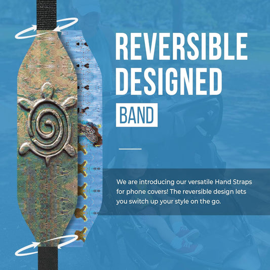 Phone Grip Strap - Pack of 2 Reversible Finger Holder for Phone Back, Customizable Anti-Slip Design, Wireless Charging Compatible Detachable Holder for iPhone - Tortuga