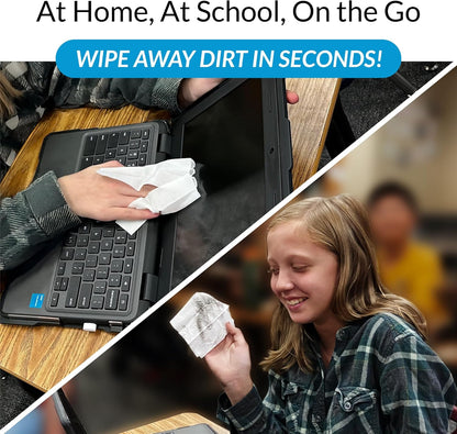 Screen Cleaner Wipes by iCloth – Individually Wrapped – Travel Size – Streak-Free (24 Large Wipes)