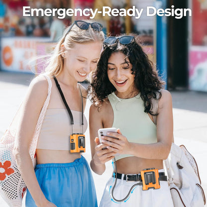 Portable Mini Waist Fan - Personal Wearable Clip on Belt Fan, Rechargeable Battery Operated, Max 25H Cooling,4 Speeds 13000RPM Turbo Hands-Free Shirt Neck Fan for Outdoor Jobsite Camping Traveling