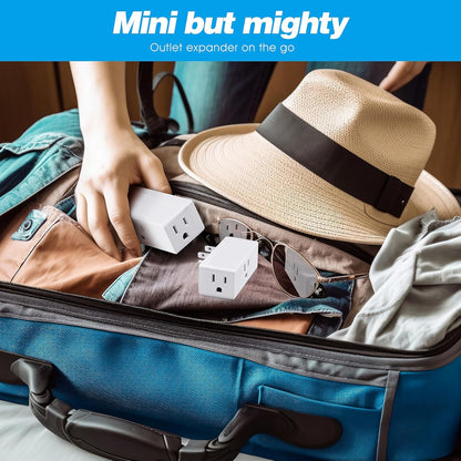 Multi Plug Wall Outlet 2pack, Multiple Outlet Splitter, 3-Plug Wall Adapter, MultiPlug Outlet Extender, Multiple Plugs in One Outlet, Cruise Essentials, Electrical Wall Outlet Splitter