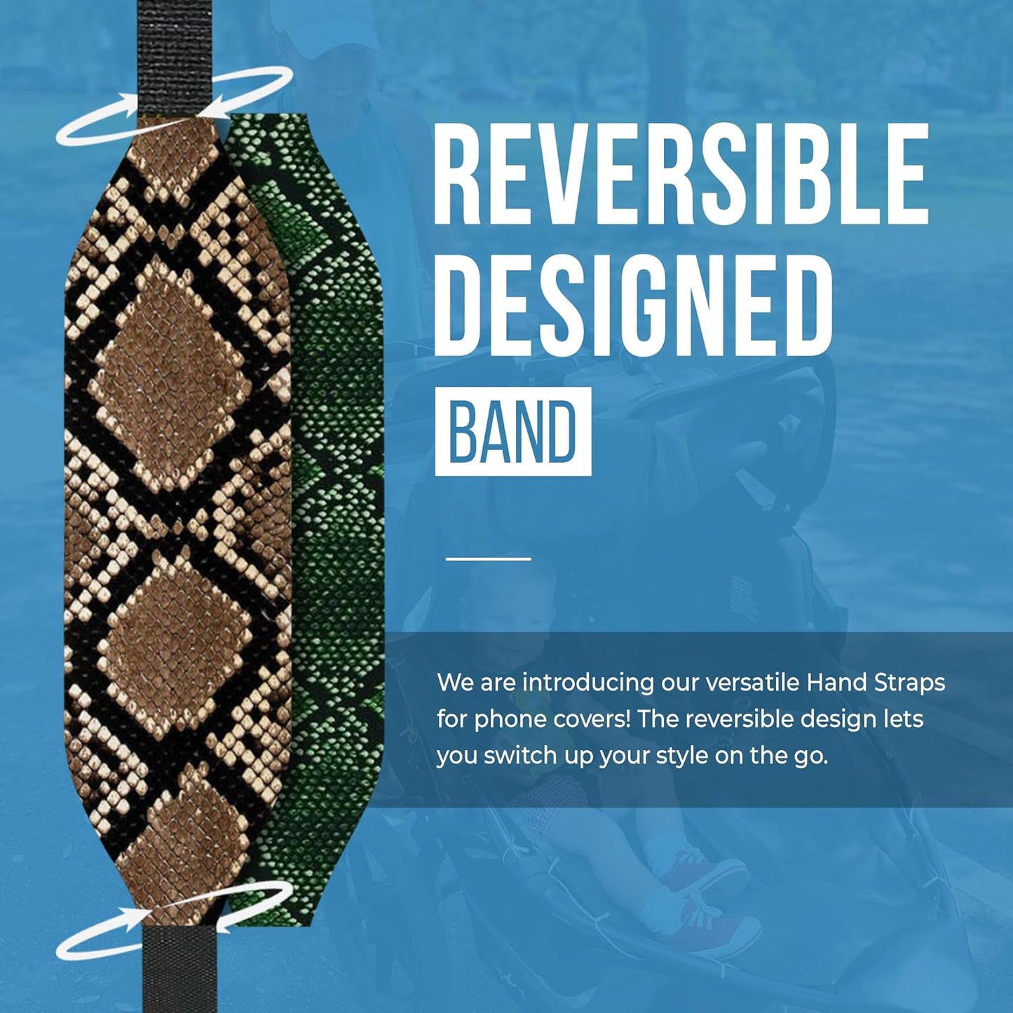 Phone Grip Strap - Reversible Finger Holder for Phone Back, Customizable Anti-Slip Design, Wireless Charging Compatible Detachable Holder for iPhone - Color