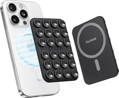 Klearlook Magnetic Suction Phone Mount for MagSafe Case, Removable Sticky Phone Grip Holder for Hands-Free Makeup/Selfie/Live Streaming/Vlog for TikTok & Instagram Influencer/Creator, Black