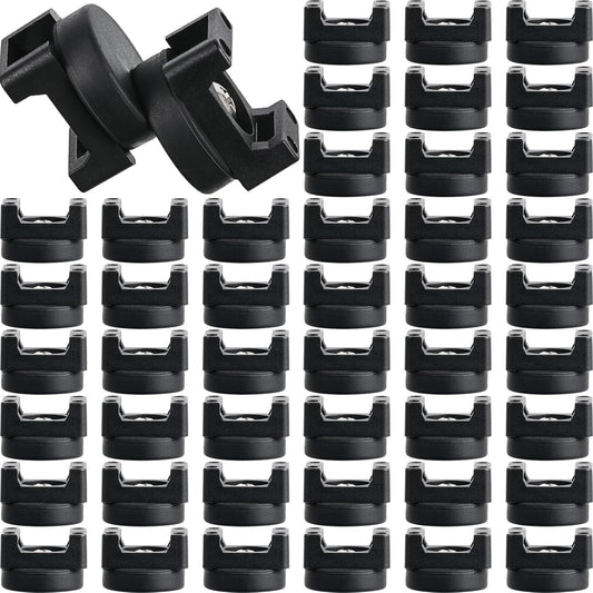 Yookeer 50 Pcs Magnetic Zip Tie Mount Base Black Magnetic Cable Clips Wire Holder Multipurpose Cable Ties Management Base Electrical Supplies for Wire (22 mm)
