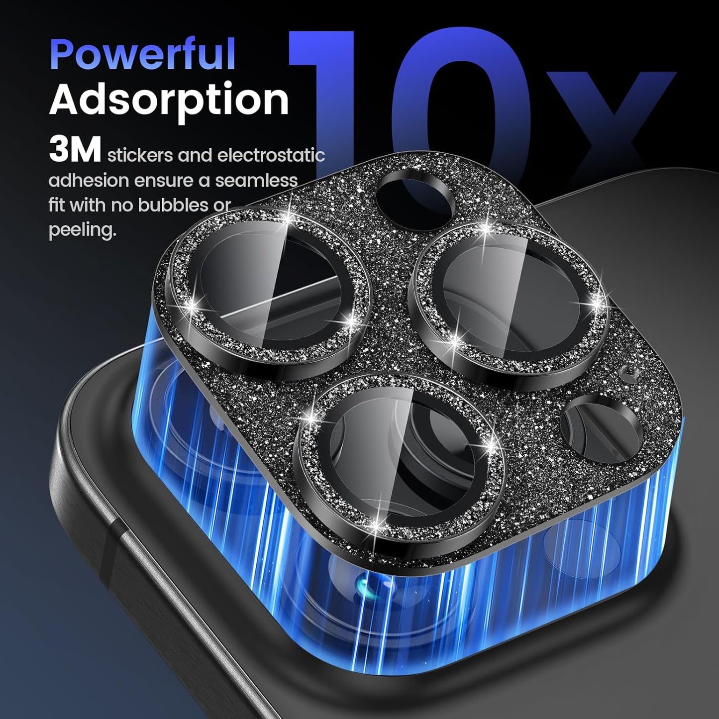 Tensea for iPhone 16 Pro/iPhone 16 Pro Max/iPhone 15 Pro/iPhone 15 Pro Max Camera Lens Protector, Metal Aluminum Alloy Tempered Glass Cover Camera Screen Protector Accessories, Case Friendly