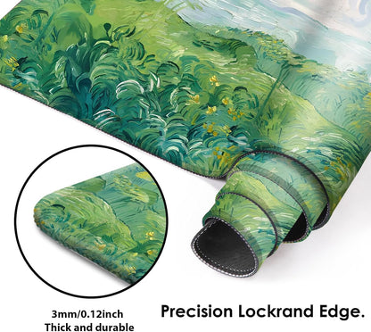 Galdas Gaming Mouse Pad XXL XL Large Long Extended Big Mousepad Non-Slip Rubber Keyboard Mouse Pad with Stitched Edges for Laptop Home Office (31.5x11.8x0.08 Inch) … (Summer Cure)