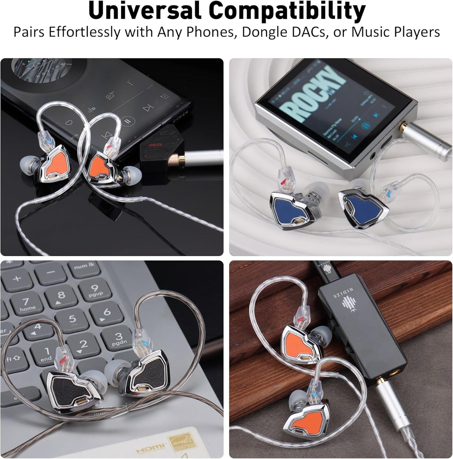 MS2 PRO in-Ear Monitor, 10.2mm Dual-Magnetic Drivers 1DD+1BA Hybird IEMs Wired Earbuds, Zinc Alloy Integrated Molding, Pneumatic Filters for Audiophile Musicians, Detachable 3.5mm OFC Cable