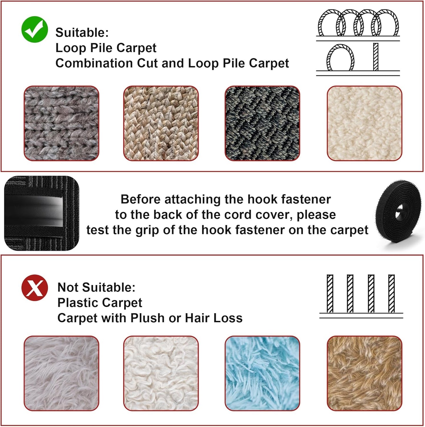 16.4ft Cord Cover Floor, Soft PVC Cord Covers for Wires on Floor, Self-Adhesive Floor Cable Cover Cord Hider, Floor Cable Management Cable Protector for Commercial Office Carpet/Floors/Wall White