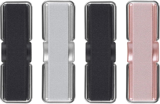 Phone Strap, CISID 4 Pcs Phone Finger Holder Back of Phone Grip with Stand Suitable for iPhone Samsung and Most Smartphones(Black Black Silver Rose Gold 4PCS)