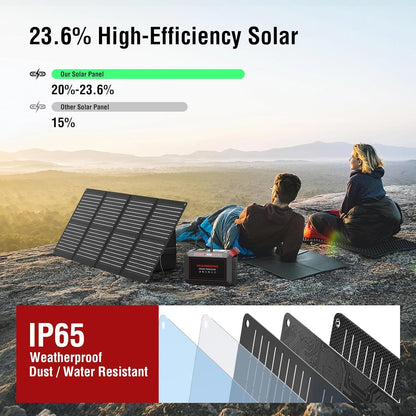 MARBERO 237Wh Solar Generator with Solar Panel Included Portable Power Station 300W Pure Sine Wave with Foldable Solar Panel 60W Set for Camping Outdoor Hiking Fishing Emergency