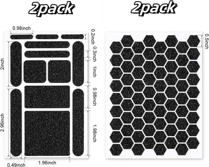 4Pack Phone Grip Tape, Finger Grip Stickers Decal Waterproof Pre-Cut Non Slip Kit Adhesive Traction for Cell Phone Cases, Handles, Tools (4Pack Black)