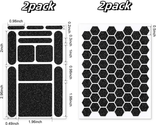 4Pack Phone Grip Tape, Finger Grip Stickers Decal Waterproof Pre-Cut Non Slip Kit Adhesive Traction for Cell Phone Cases, Handles, Tools (4Pack Black)