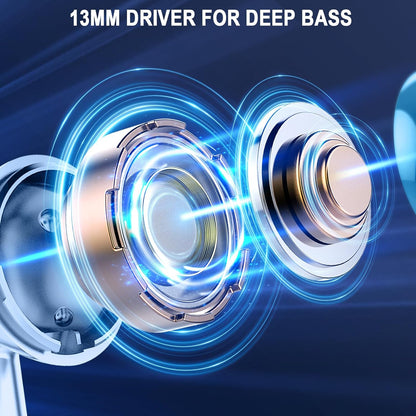 Wireless Earbuds, Bluetooth 5.3 Ear Buds LED Power Display Headphones Bass Stereo, Bluetooth Earbuds in-Ear Noise Cancelling Mic, 40H Playback Mini Case IP7 Waterproof Sports Earphones for Android iOS