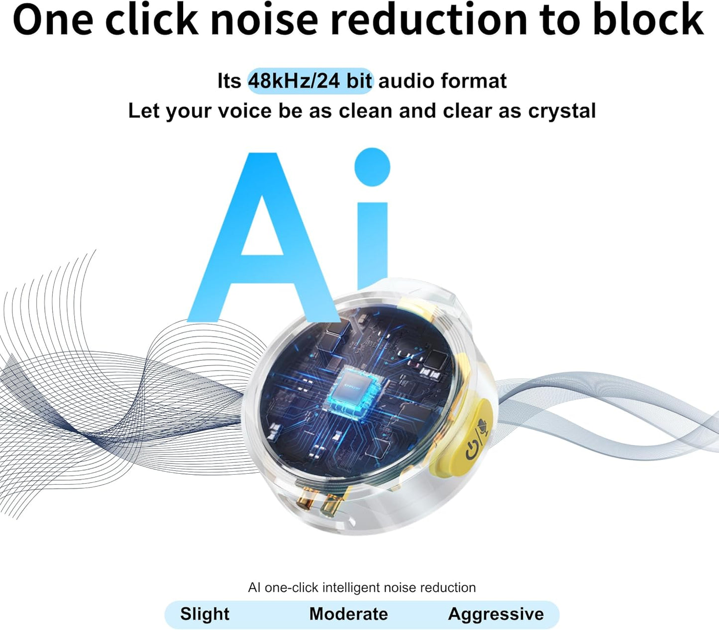 Wireless Lavalier Microphone for iPhone Android, Mini Clip-On Mic with Portable Charging Case, for YouTube Vlogging, Video Recording, Podcast, TikTok Content Creation