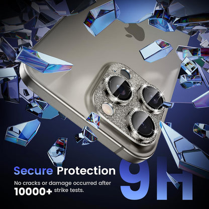 Tensea for iPhone 16 Pro/iPhone 16 Pro Max/iPhone 15 Pro/iPhone 15 Pro Max Camera Lens Protector, Metal Aluminum Alloy Tempered Glass Cover Camera Screen Protector Accessories, Case Friendly