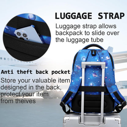 Laptop Backpack,Business Travel Anti Theft Slim Durable Laptops Backpack with USB Charging Port,Water Resistant College Computer Bag for Women & Men Fits 15.6 Inch Laptop and Notebook-Dreamy Blue