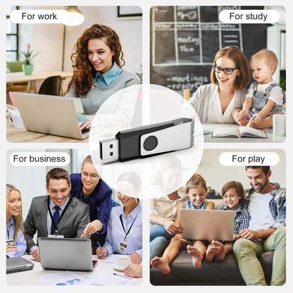 TOPESEL 20PCS 8GB Bulk USB 2.0 Flash Drive Swivel Memory Stick Thumb Drives Pen Drive (8G, 20 Pack, Black)