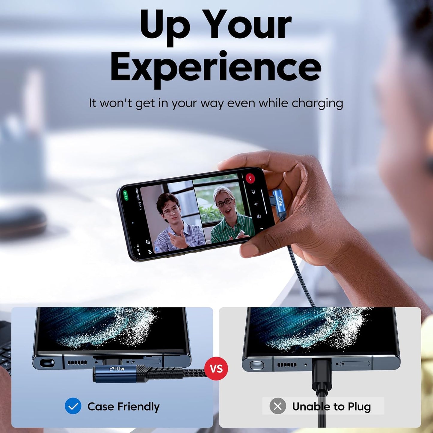 USB C Cable [2Pack, 10ft] 240W Fast Charging Type C Cord, Nylon Braided USB 2.0 Cable for iPhone 16 15 Pro Max, iPad Pro, Samsung Galaxy S24 S23, Switch, MacBook Pro, Pixel