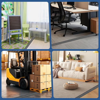 Floor Cord Cover for Wires on Floor Self Adhesive Cord Hider Floor Cable Management Wire Covers for Cords Protector Prevent Cable Trips Cord Cavity W 0.51" x H 0.31", Deep Gray Wood, 10Ft