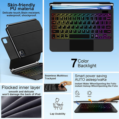 Keyboard Case for iPad Air 13 inch (M3 2025/M2, 2024),iPad Pro 12.9 inch (3/4/5/6th Gen)，Magic-Style Magnetic – Floating Cantilever Stand – Backlit Keyboard Case with Multi-Touch Trackpad
