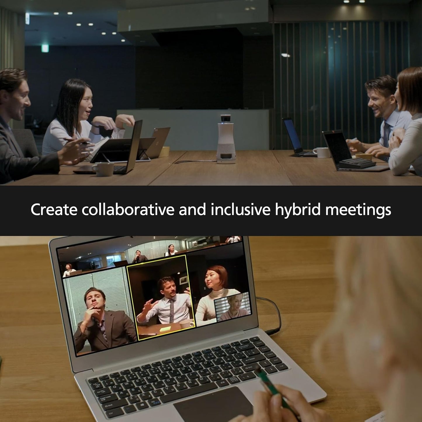 RICOH Meeting 360 | 360° Conference Room Camera - AI-Powered - Active Speaker Focus - Plug and Play - Zoom Certified - Works with Microsoft Teams, Google Meet, Cisco Webex