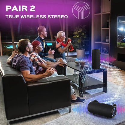 TREBLAB Ultra Loud Wireless Speaker - 60W Stereo Sound with Deep Bass, 20H Playtime, Powerbank, Waterproof, Loudest Portable Bluetooth Speaker for Home, Outdoor Party, Beach, Work, Travel, HD-Max
