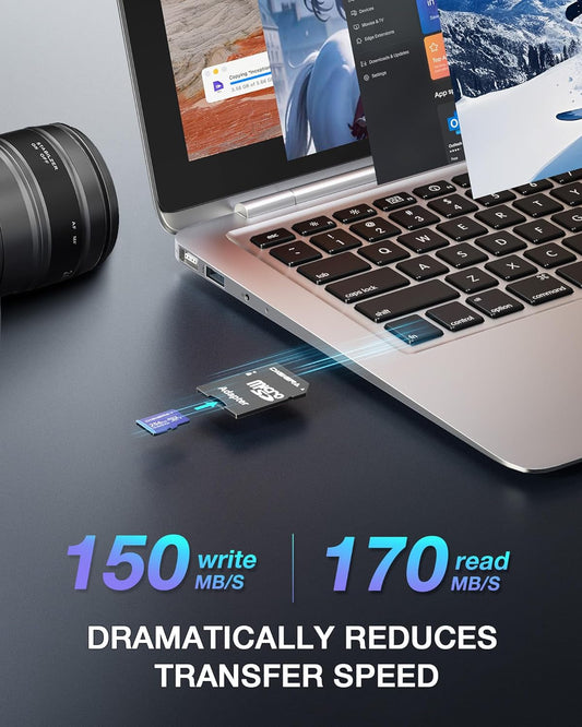 256GB LT100 microSDXC UHS-I Memory Card with Adapter - up to 170MB/s, C10, U3, V30, 4K, A2, Micro SD Card for Smartphones, Tablets, Cameras, Gaming Consoles, and Drones (1 Pack)