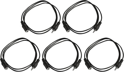 Five Pack of YCS Basics 3 Foot 3.5mm Headphone Extension Cables Male/Female