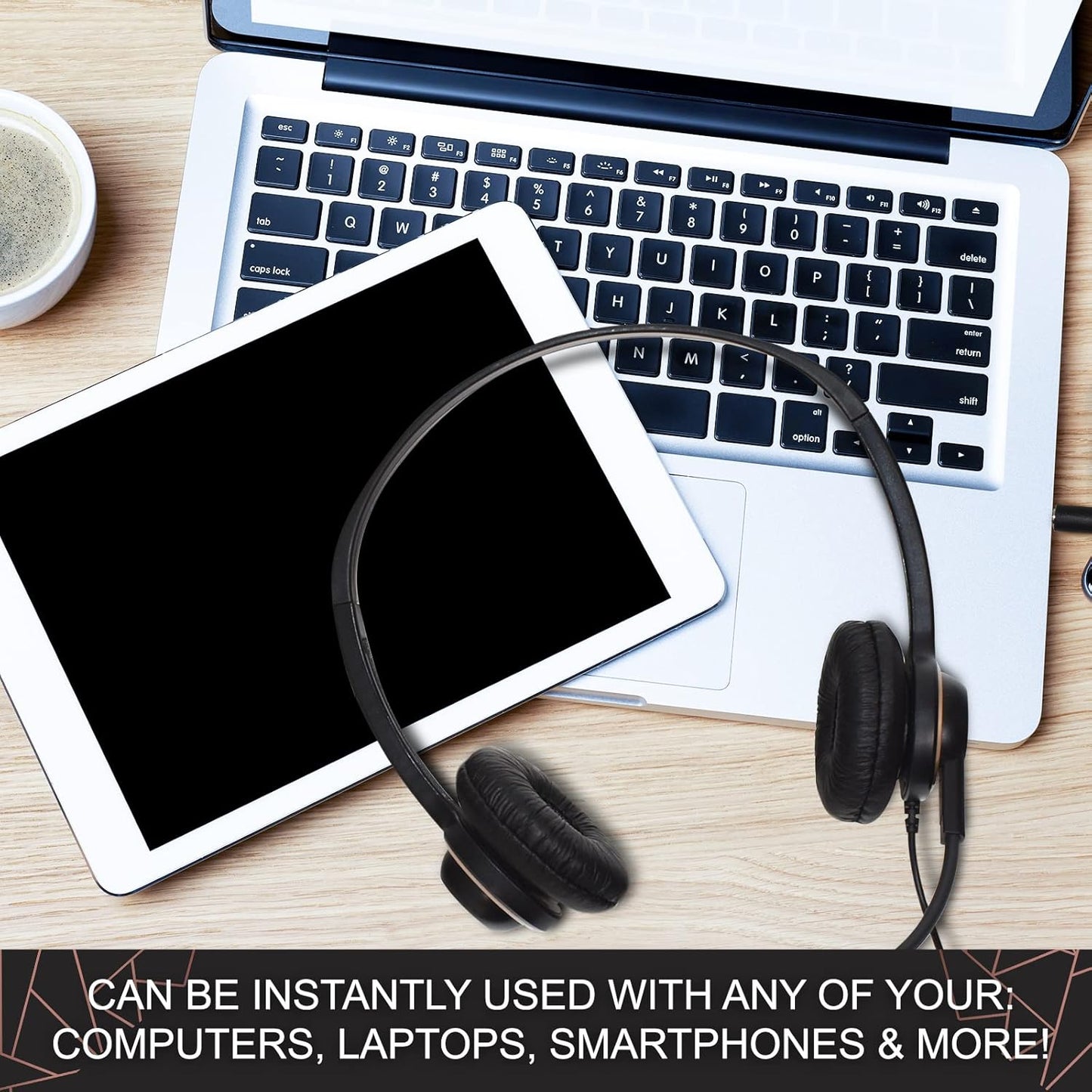 Bulk Headsets With Microphone (10 Pack) - Noise Canceling Computer Headset For Office, Meetings, Chat- Comfortable Over-Ear PC Headphones With Rotating Mic- 3.5 Jack For Universal Connectivity