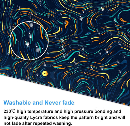 Abstract Starry Sky Swirl Gaming Desk Mat - XXL Large Mouse Pad for Keyboard & Mouse with Stitched Edges, 31.5" x 15.7" Colorful Art