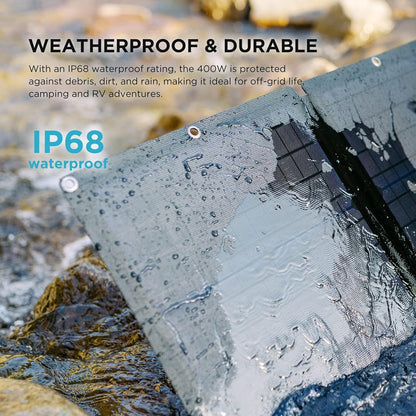 EF ECOFLOW Solar Generator 120V/3.6KWh DELTA Pro with 400W Portable Solar Panel, 23% High Efficiency, 5 AC Outlets, 3600W Portable Power Station for Home Backup Outdoors Camping RV Emergency