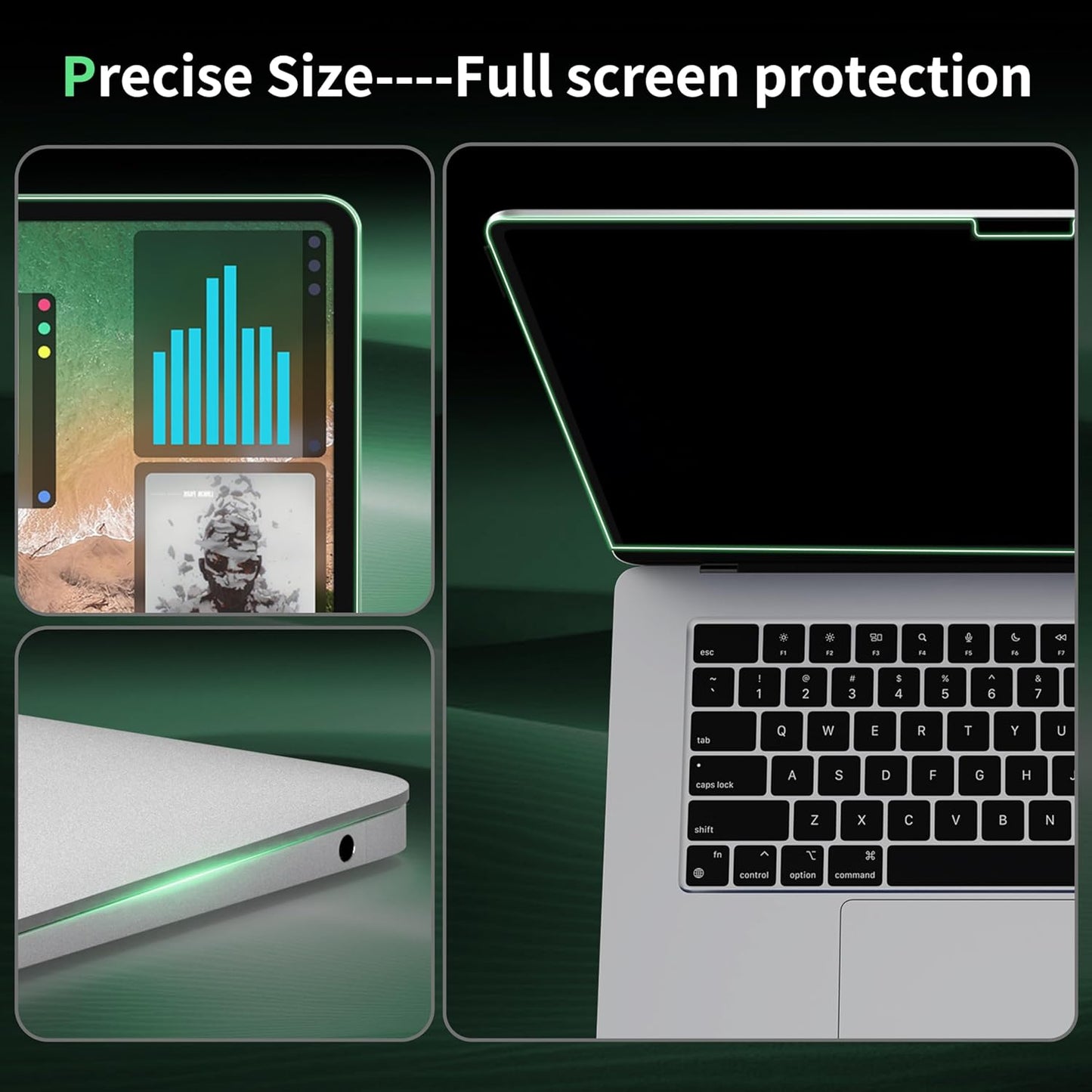 Privacy Screen for MacBook Air 15 Inch M2/M3/M4(2023-2025)-A3241 A2941 A3114 Anti Blue Light Glare Filter Removable Computer Protector, Bubble-Free Monitor Shield Laptop Film With Camera Cover