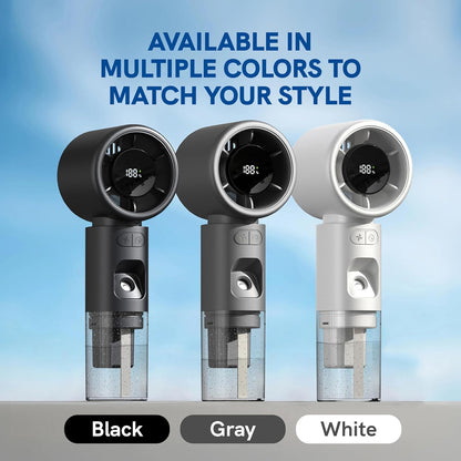 Valo Portable Rechargeable Fan - Mini Cooling Fan for Travel, USB Desk Personal Fan with 4 Speeds, 50ml Tank for Water Cooling Technology, Quiet Operation, 2,000 mAh Battery - Arctic White