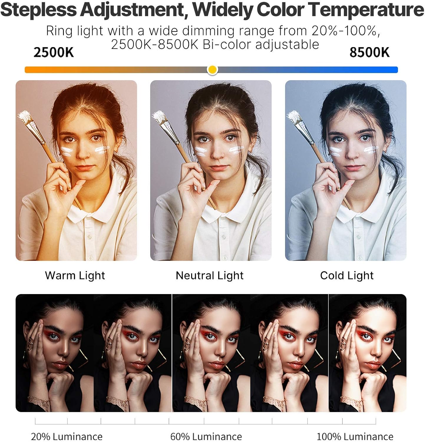 Smartphone Video Rig PICTRON U200 Handheld LED Ring Light Selfie Light Phone Video Stabilizer for Camera, Smartphone, Action Camera, YouTube, Setup, Filmmaking, Makeup, Vlogging