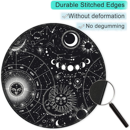 ITNRSIIET Round Mouse Pad with Stitched Edge Premium-Textured Waterproof Non-Slip Rubber Base Desktop Protection Mat Diameter 8.7 inches, Sky Spirit