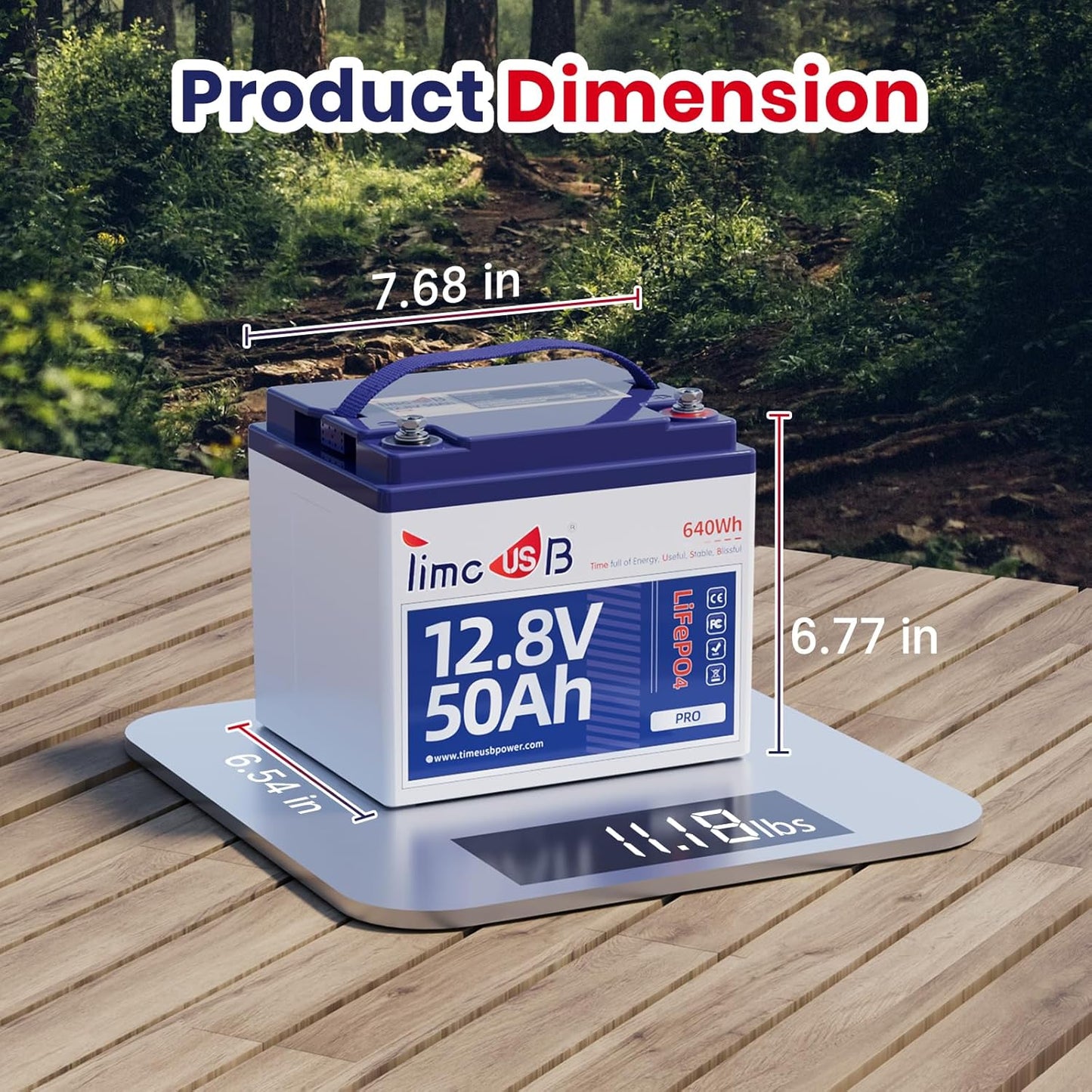 12.8V 50Ah Pro LiFePO4 Battery, 15000+ Cycles Batteries with Grade A Battery Cells, Built-in 50A BMS, Perfect Deep Cycle Lithium Power for Solar System, Home Back Up, RV, Kayak etc