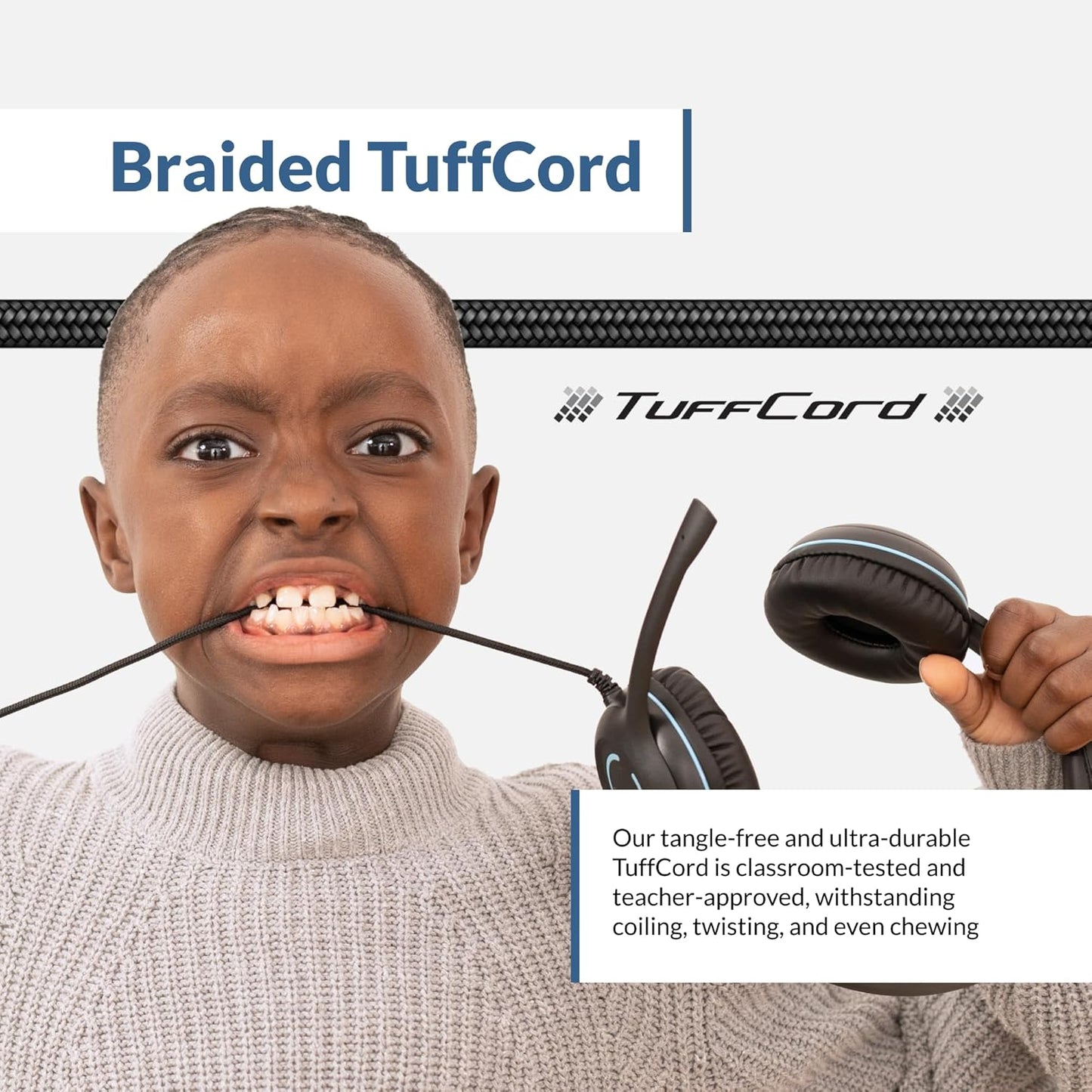 Cyber Acoustics USB-C Stereo Headset (AC-5014-10) – Durable, Crisp, and Clear Communication in Classrooms and at Home; in-Line Controls for Volume and Mic Mute - 10 Pack