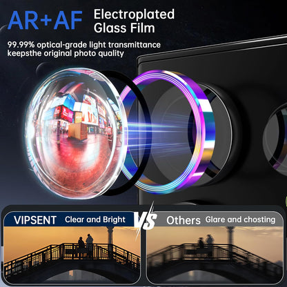 For Samsung Galaxy S25 Ultra Camera Lens Protector, Individual Lens Protector, Ultra HD 9H Tempered Glass Screen Protective Cover, Anti-scratch, Military Grade Drop Protection 2 Set. (Colorful, S25 Ultra)