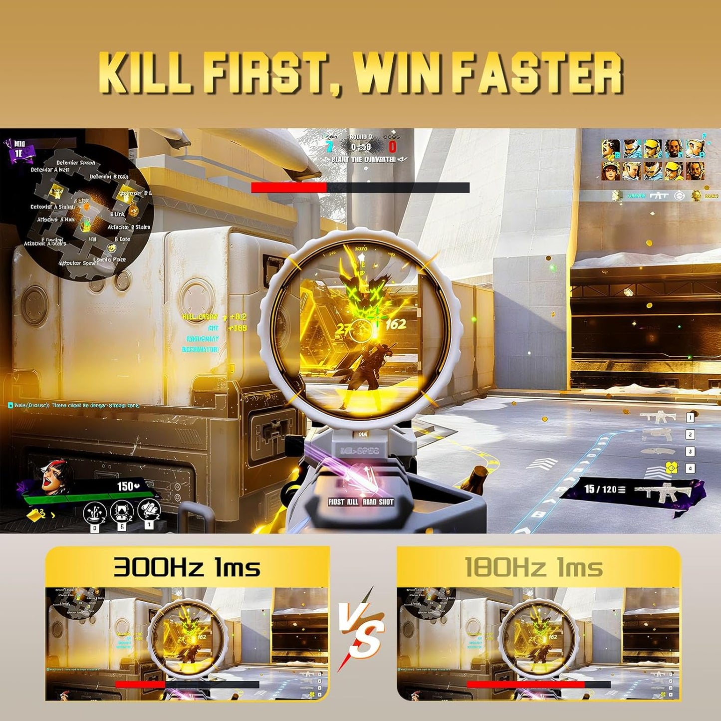 SANSUI 24.5 Inch Gaming Monitor 300Hz, QHD 2560×1440 Computer Monitor, 1ms Fast IPS Panel with 2× HDMI + 2× DP Ports, 130% sRGB Eye Care VESA Support (DP Cable Included ES-G25F6Q Pro)