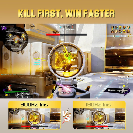 SANSUI 24.5 Inch Gaming Monitor 300Hz, QHD 2560×1440 Computer Monitor, 1ms Fast IPS Panel with 2× HDMI + 2× DP Ports, 130% sRGB Eye Care VESA Support (DP Cable Included ES-G25F6Q Pro)