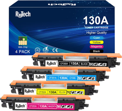 130A Toner Cartridge,Compatible Replacement for HP 130 A CF350A CF351A CF352A CF353A for HP Color Laserjet Pro MFP M177fw M176n M177 M176 Printer,Black Cyan Yellow Magenta,4 Pack