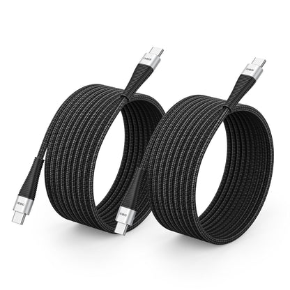 Long USB C to USB C Cable 10FT 2Pack, USB C Charger Cable 100W Fast Charging Cord Braided, Type C Cable for iPhone 16 15/15Plus/15Pro/Max, MacBook Pro/Air, iPad Pro/Air/Mini,Samsung,Pixel,Laptop