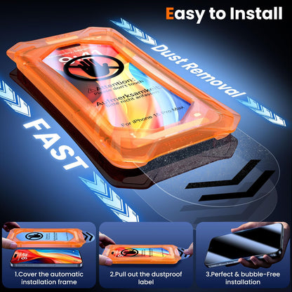 UniqueMe for iPhone 13 Screen Protector - [Military Grade Shatterproof & 9H+ Hardness] Screen Protector 13 Tempered Glass Full Coverage Protection, Easy Installation, 2 Packs