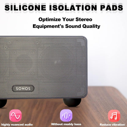 1.25" Silicone Hemisphere Bumpers Isolation Feet Rubber Non-Skid Speaker Pads with Adhesive Record Player Isolation Pads for Small Speaker Spikes,Turntable,Amplifiers, Subwoofer,Monitors,Decks 16 PCS