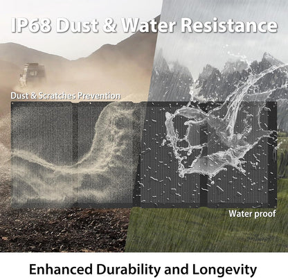 410W 42V ETFE Portable Solar Panel, IP68 Waterproof Foldable 24% High Efficiency, Ultra-Light Solar 4 Kickstands fo Power Station RV Camping