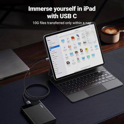 UGREEN 10 Gbps Micro B to USB C Hard Drive Cables, 3.3FT USB C to Micro B, External Hard Drive Cable Compatible with MacBook Pro/Air, iPad/Tablet, iPhone, Samsung Galaxy S24, WD Seagate etc