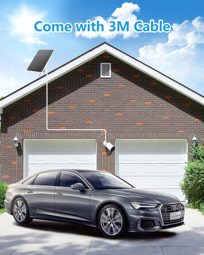 Solar Panel Charger Compatible with Eufycam 3/3C/2C/2C Pro/E40/E20/2/2 Pro/E/L20/L40/Solo/SoloCam Spotlight, 5W Solar Panel for Eufy Camera, Micro USB & USB-C Port, 9.8ft Cable, P65 Waterproof, 2 Pack