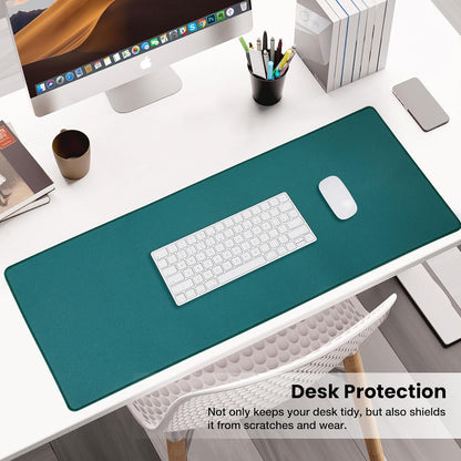 ALOANES Waterproof Mouse Pad, XL Gaming Keyboard Pad with Anti-Slip Base, Grain Jacquard Surface, Extend Desk pad for Gamer, Office & Home, Green Mousepad 31.5''x 11.8''x 0.12''