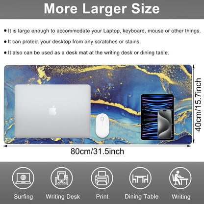 Mouse Pad, Large Alcohol Ink Art Desk Mat, Extended Non-Slip Gaming Keyboard Mousepad Desk Pad, Thick Stitched Edges Waterproof Mouse Mat 31.5"x15.7" (Abstract Fluid Art Painting)